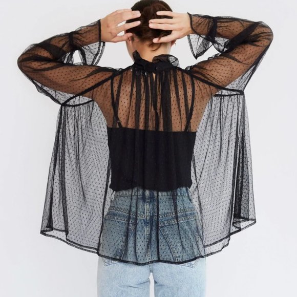 Mille - Chantal Top in Black Tulle - Picture 2 of 2